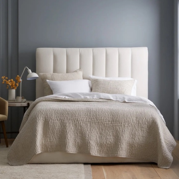 NWOT QUINCE European Linen Cotton Stitch Sham Set Of 2 Standard Natural 2869 - Picture 4 of 8